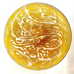 Louise Hawkins | Floral Bowl | Loco Glass Ltd - British Handmade Glass