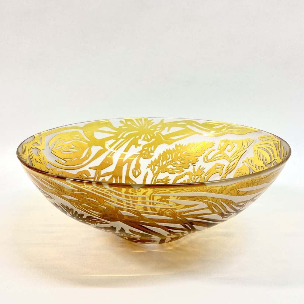 Louise Hawkins | Floral Bowl | Loco Glass Ltd - British Handmade Glass